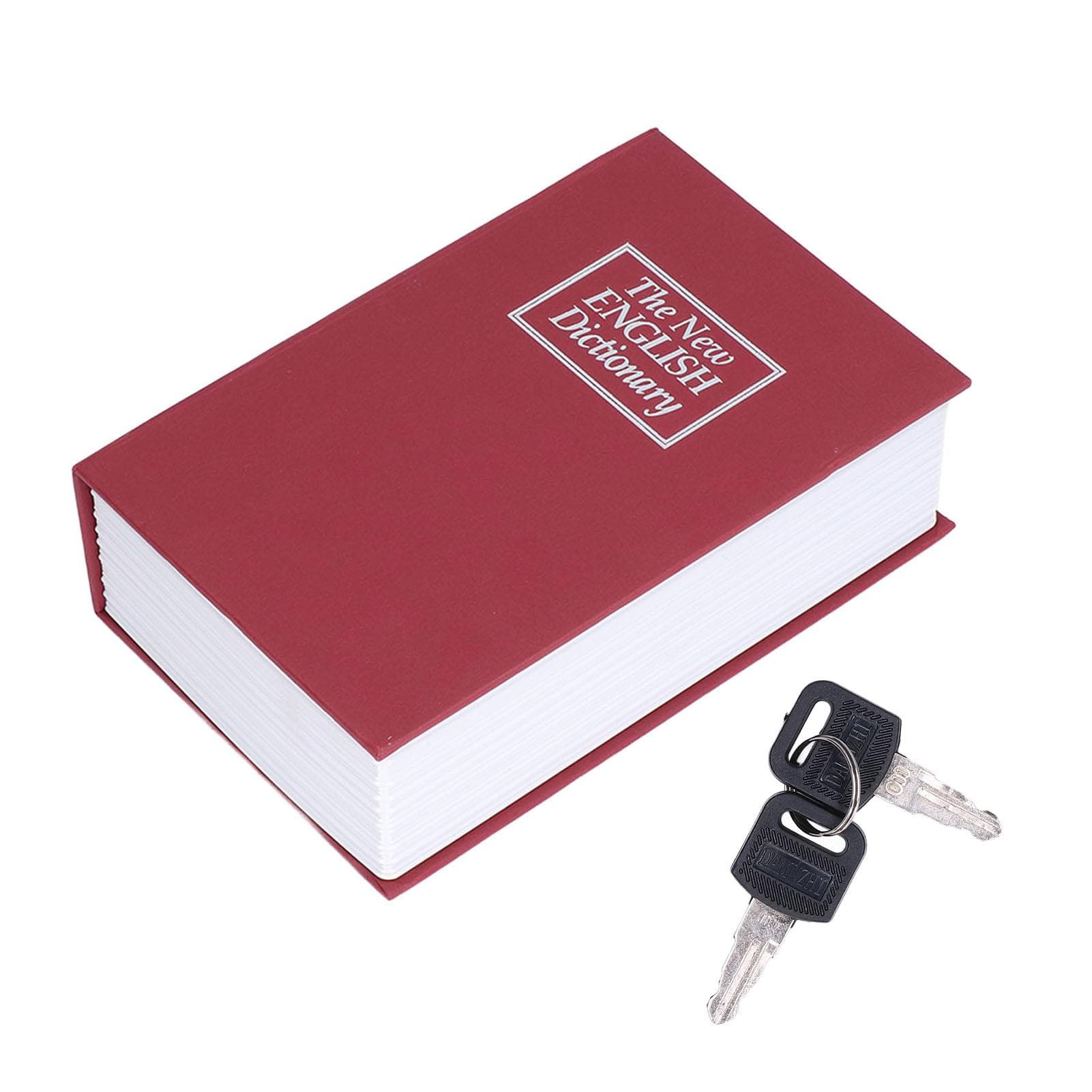 Safe Box Simulation Book Shape Decorative Storage Money Case for Bedroom Living Room OfficeRed red