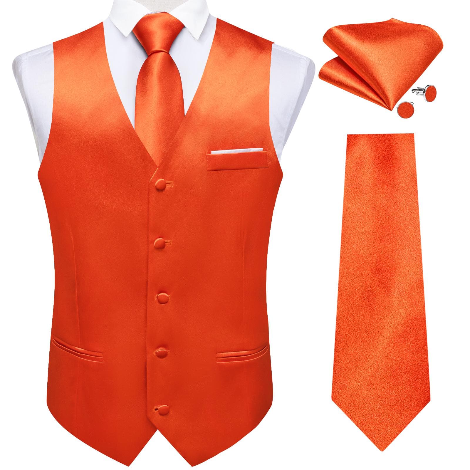 Dibangu Mens Yellow Paisley Vest Suit Waistcoat Hanky Cufflinks Tie Set Wedding 2XL