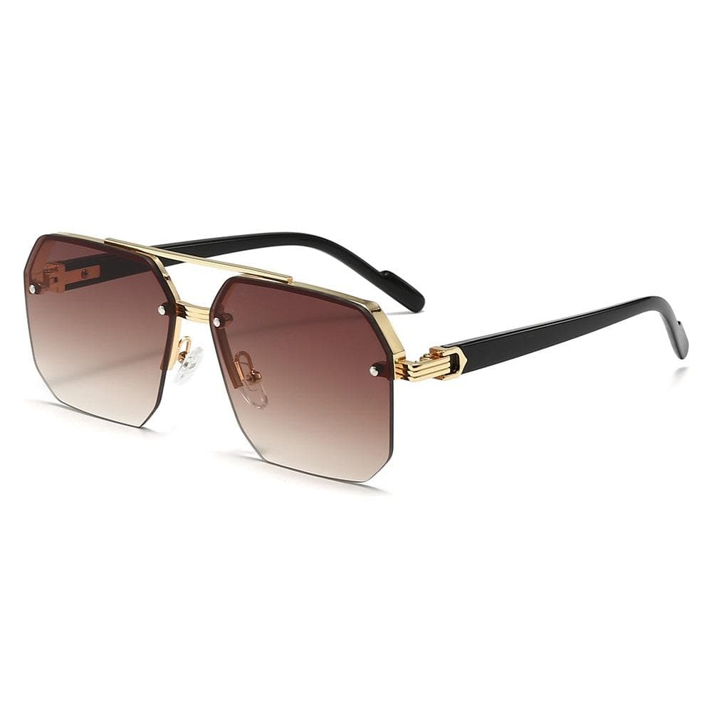 Rimless Square Sunglasses Men UV400 Half Frame Designer Eyewear Male Shades Oculos Gafas Sun Glasses Brand as picture