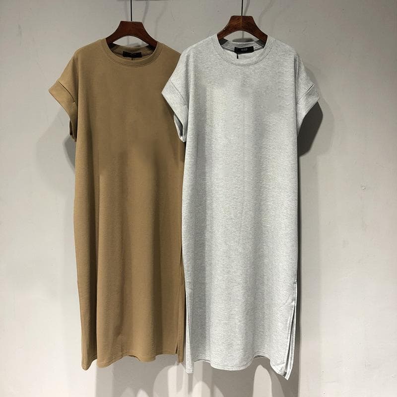 New Pure Cotton T-shirt Long Skirt for Women Casual Korean Loose Large Size Bow Printed Flying Fleece Dress XXL