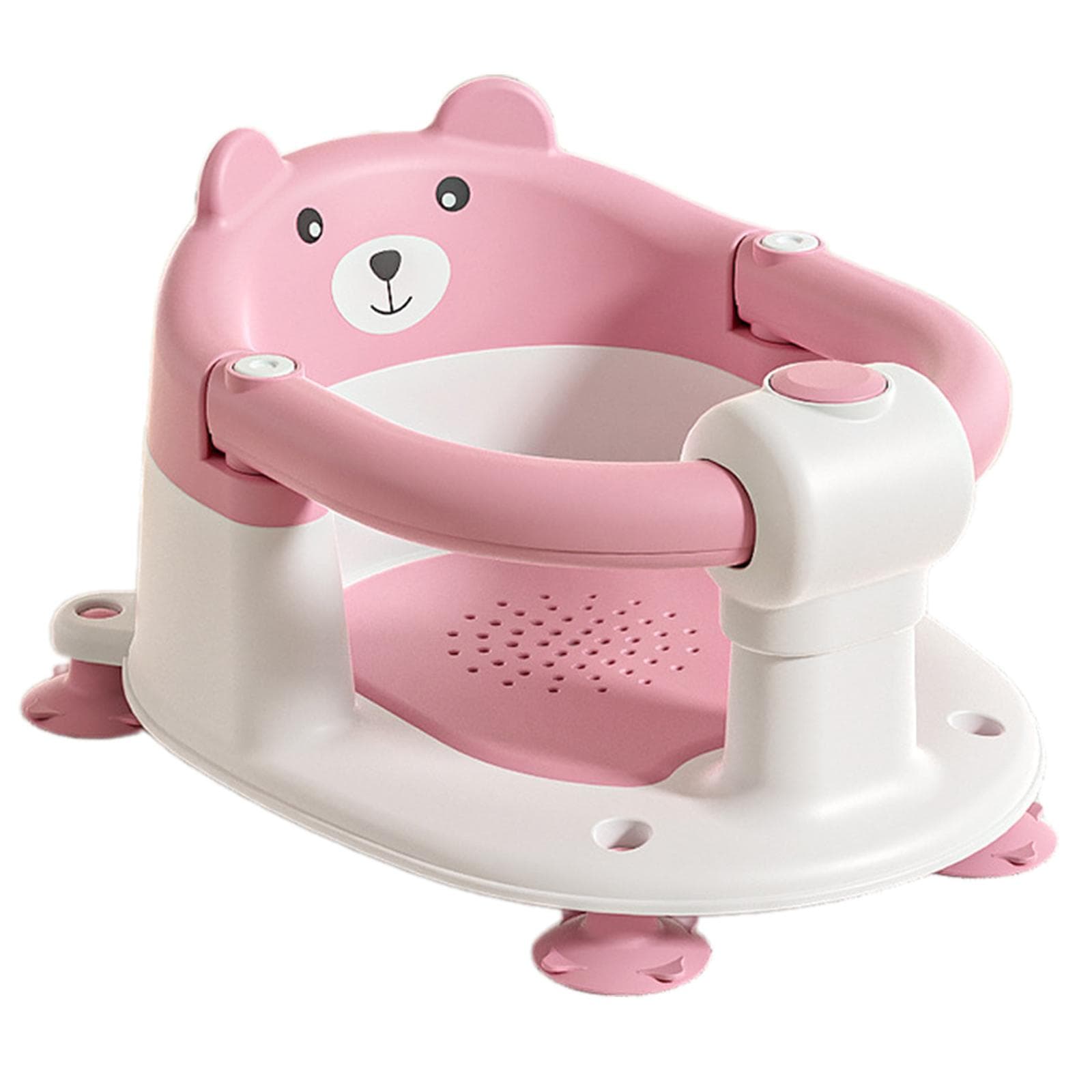 Baby Bath Seat for Infants 6 Months and Up Non Slip Toddler Bathtub Shower Chair with Suction Cups and Soft Cushion pink