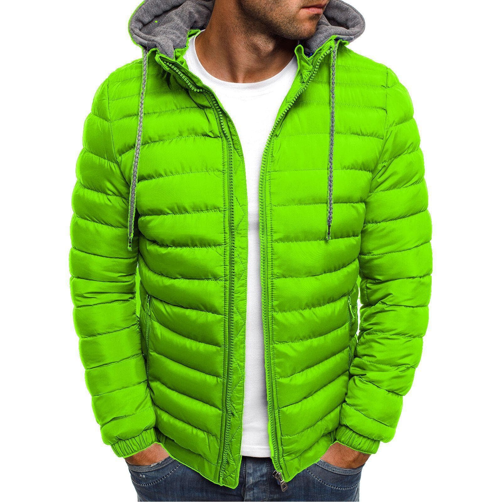 2023 New Korean Version of Casual Cotton Clothing Men's Foreign Trade Short Warm Hooded Cotton Jacket S