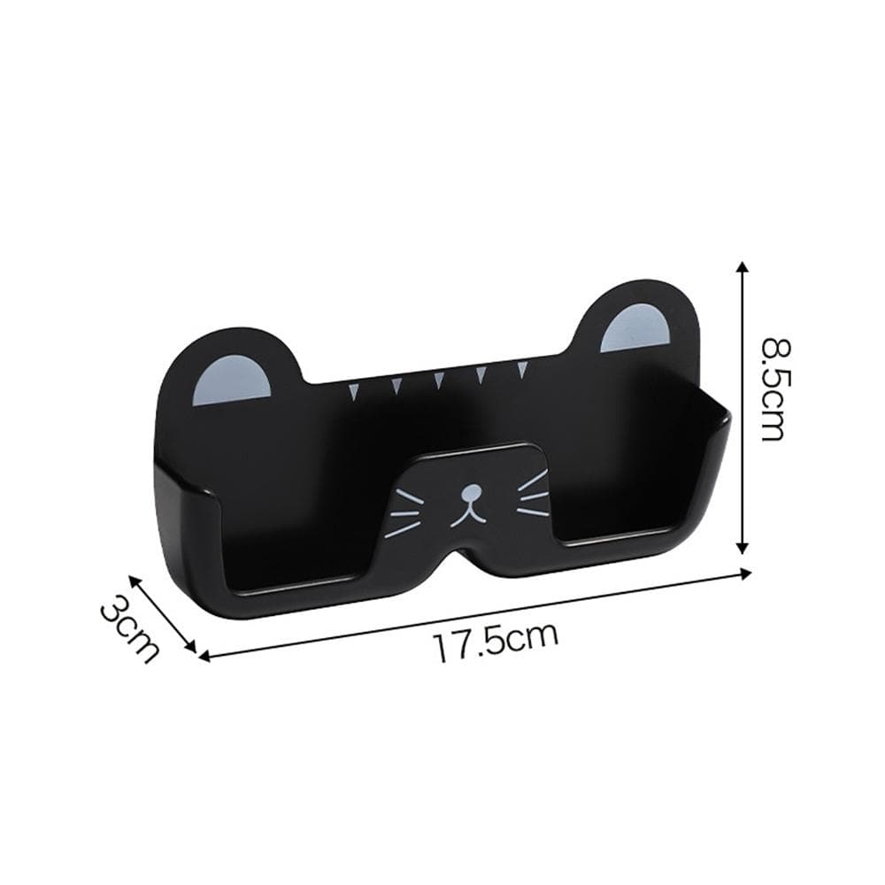 Cute Cat Wall Mount Eyeglasses Storage Rack Holders Sunglasses Display Stand Organizer Glasses Space Saving Shelf Home Tidying 1PC black