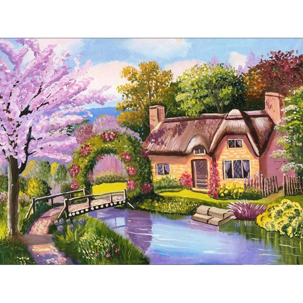 Diamond Embroidery Landscape Garden Picture Beads Diamond Painting Cross Stitch Scenery Rhinestone 20X30CM
