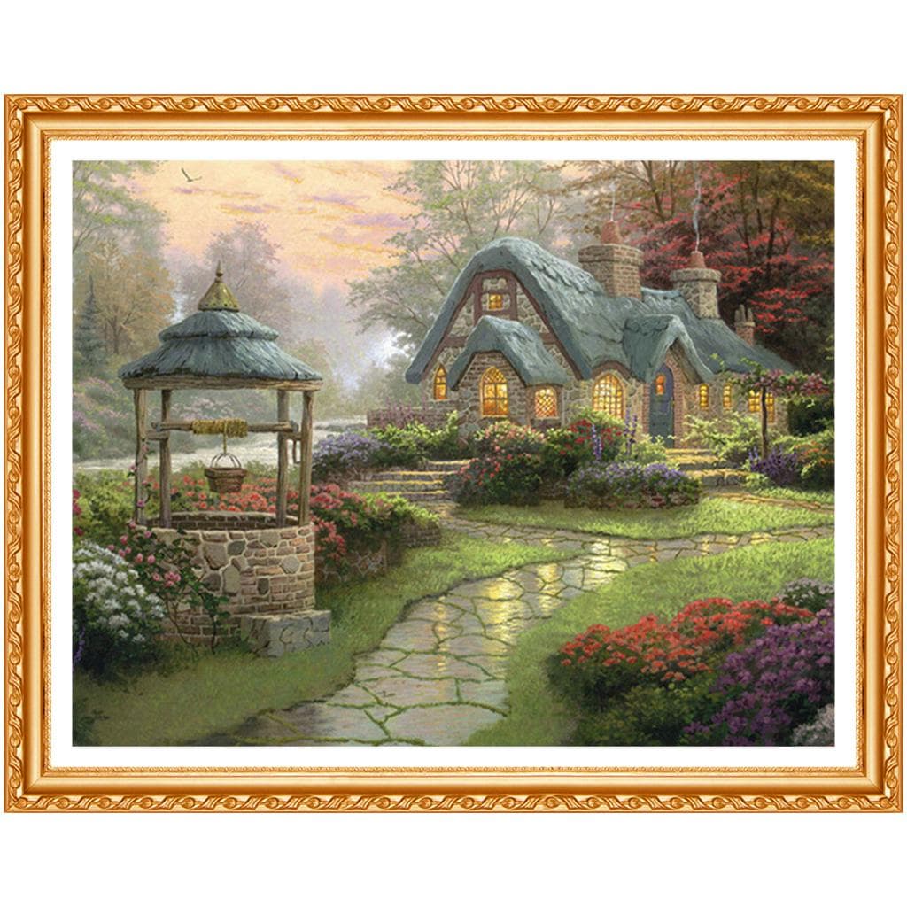 Embroidery Dream House Diy Diamond Painting Round Drill Pasted Full Cross Stitch Crafts Needlework 20X30CM