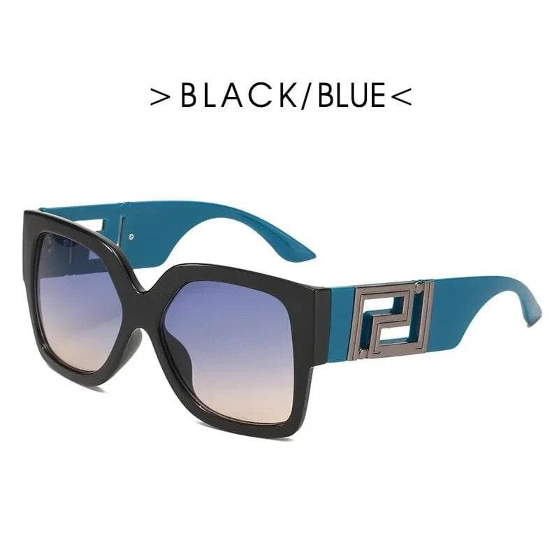 European And American Big Frame Trend Sunglasses Female Square Wide Leg Personality Sun Glasses Male Net Red Street Glasses blue