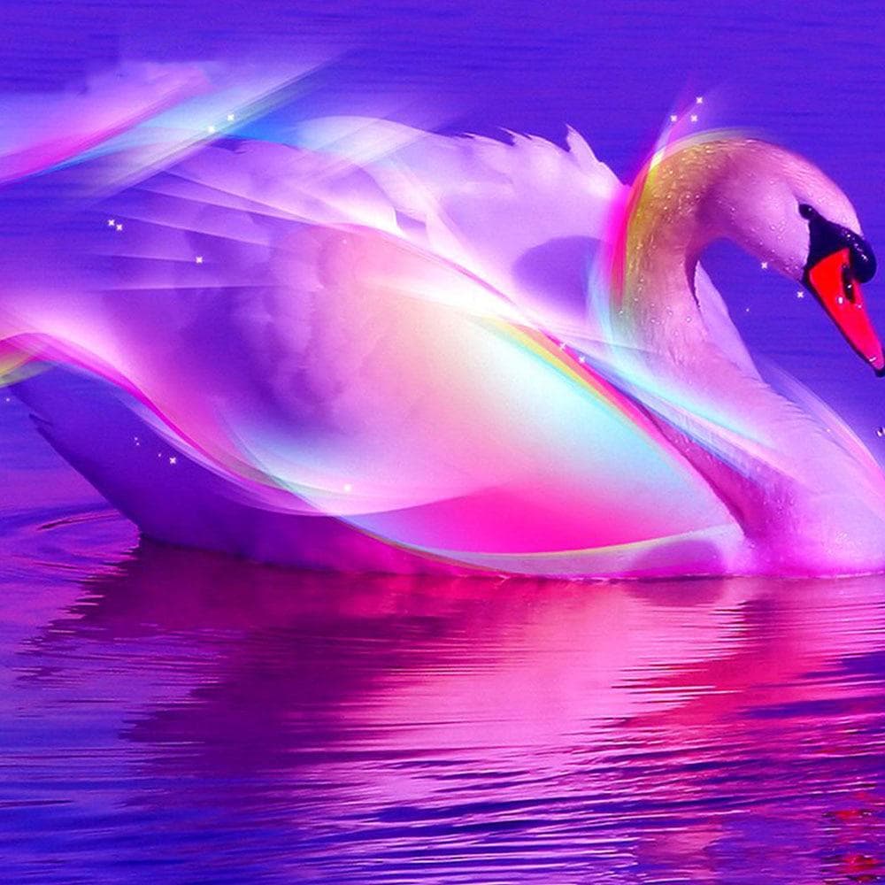DIY 5D Full Diamond Painting Cross Stitch Colorful swan Diamond Embroidery Needlework 30X30CM
