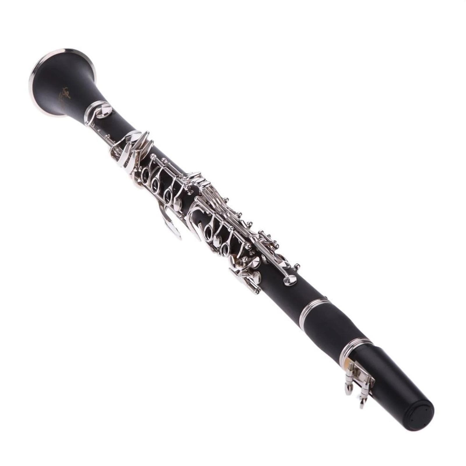 Clarinet Bakelite 17 Key B? Flat Soprano Nickel Plating Exquisite with Cleaning Cloth Gloves 10 Reeds Screwdriver Woodwind Instruments