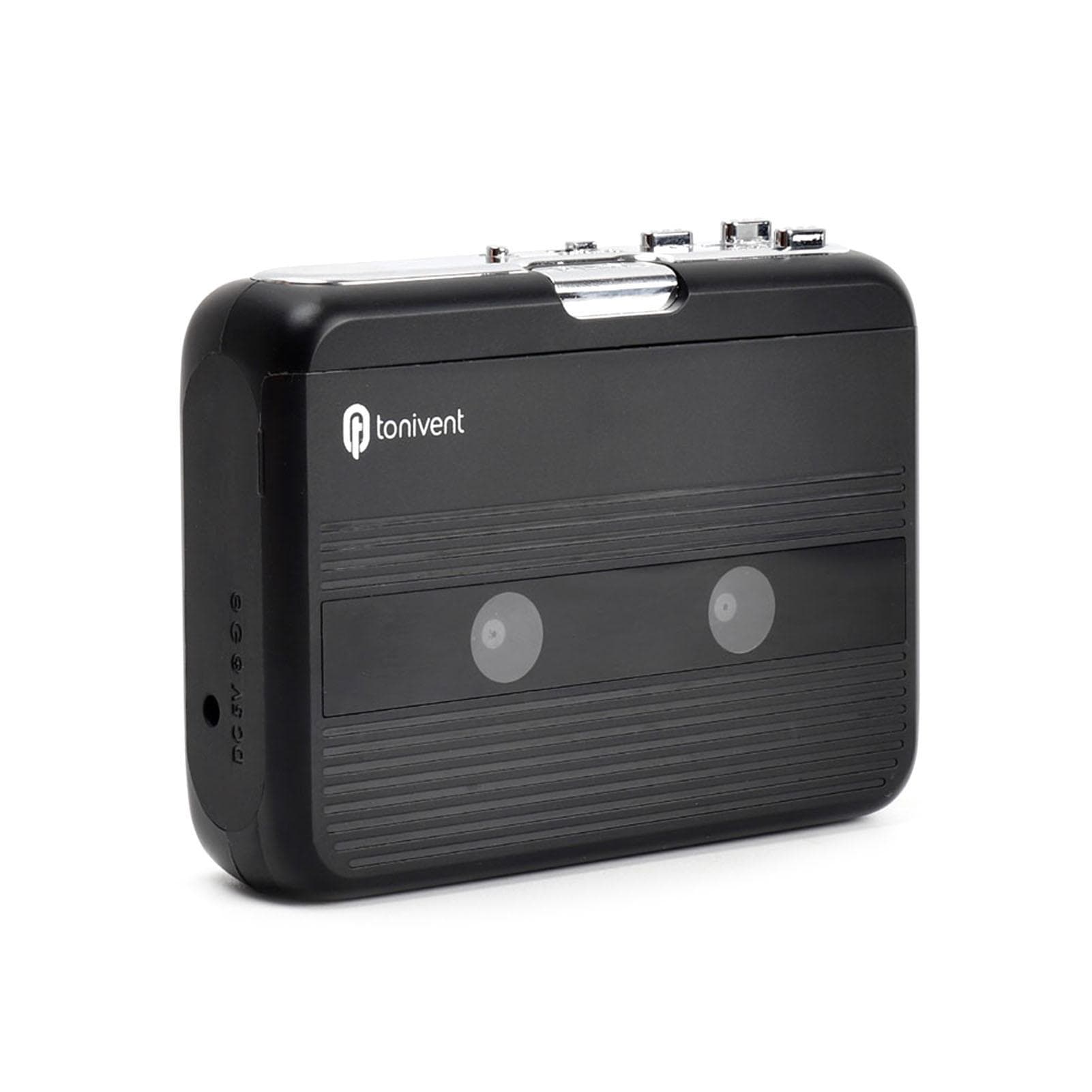 Mini Cassette Player Tape Record FM Radio with 3.5mm Headphone Jack Volume Control black