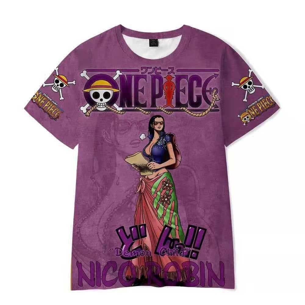 New One Piece Series Men's and Women's Summer Casual T-shirt 3D Digital Printed Short Sleeved T-shirt L