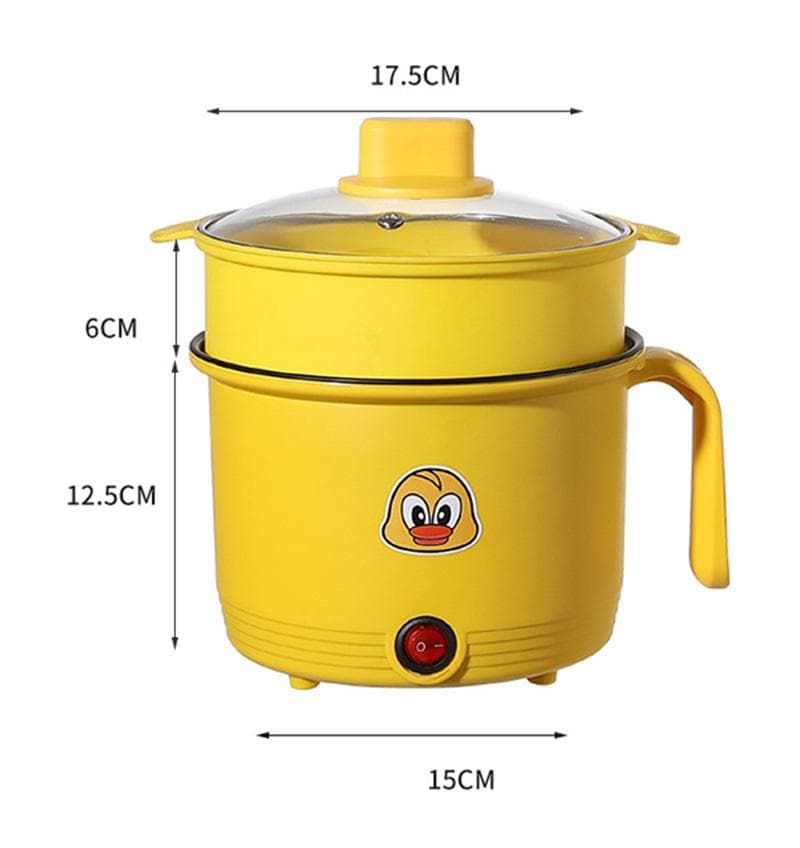 Electric Cooking Pot Non-stick Cooker with Steamer EU yellow