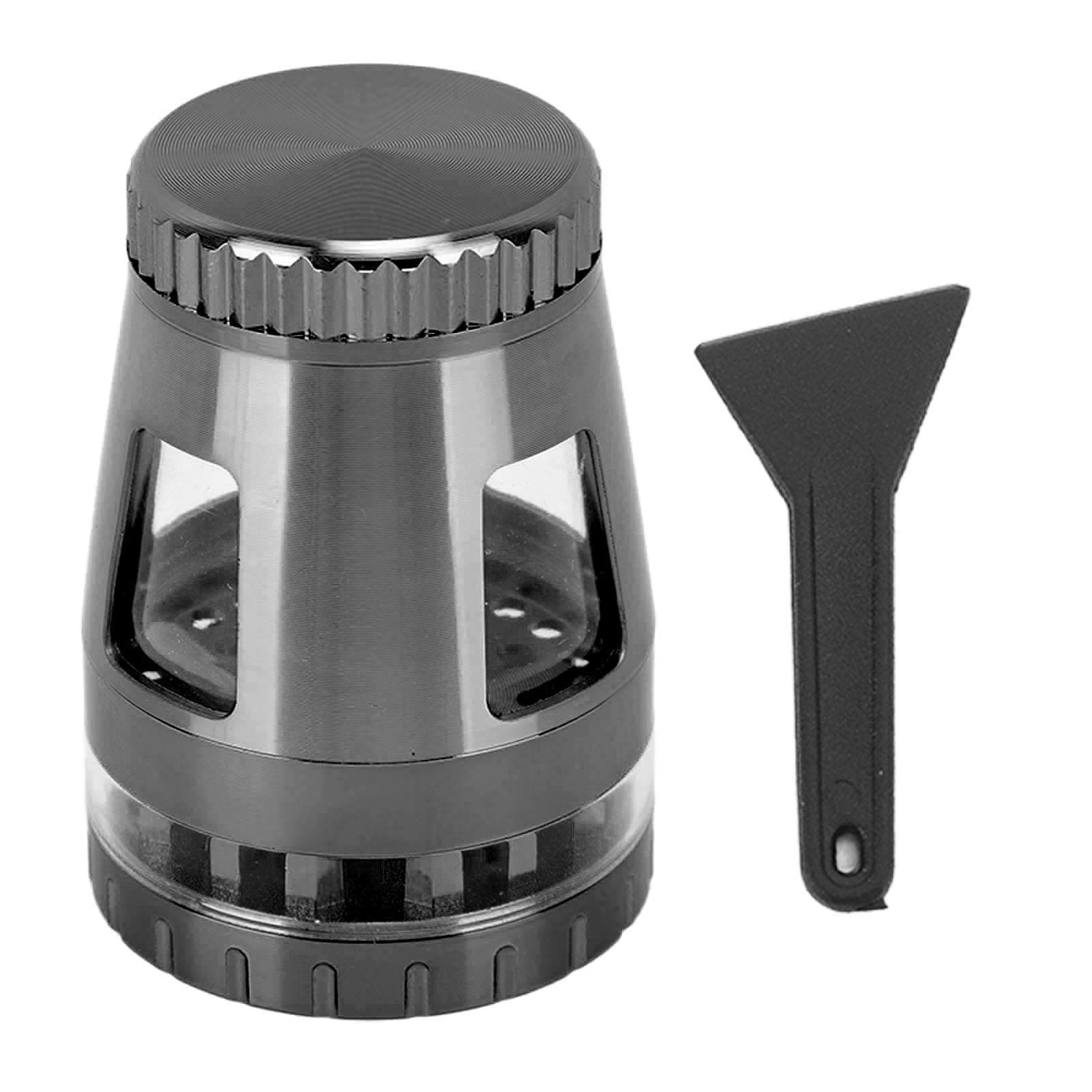 Spice Grinder Small Portable Rust Proof Zinc Alloy Manual Spice Mill for Dry Herbs Nuts Silver Gray L