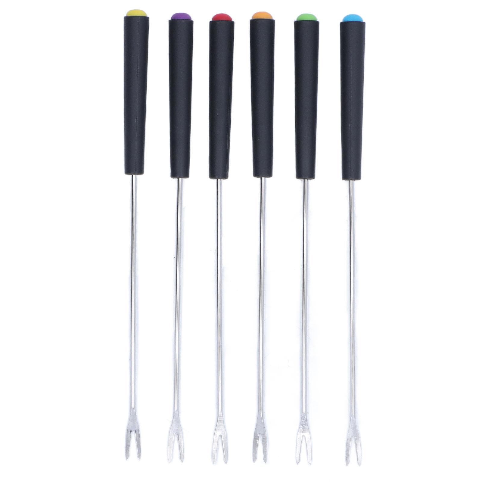 6 Pcs Fondue Forks Stainless Steel Corrosion Resistant Long Forks for Cake Chocolate Fruits Cheese