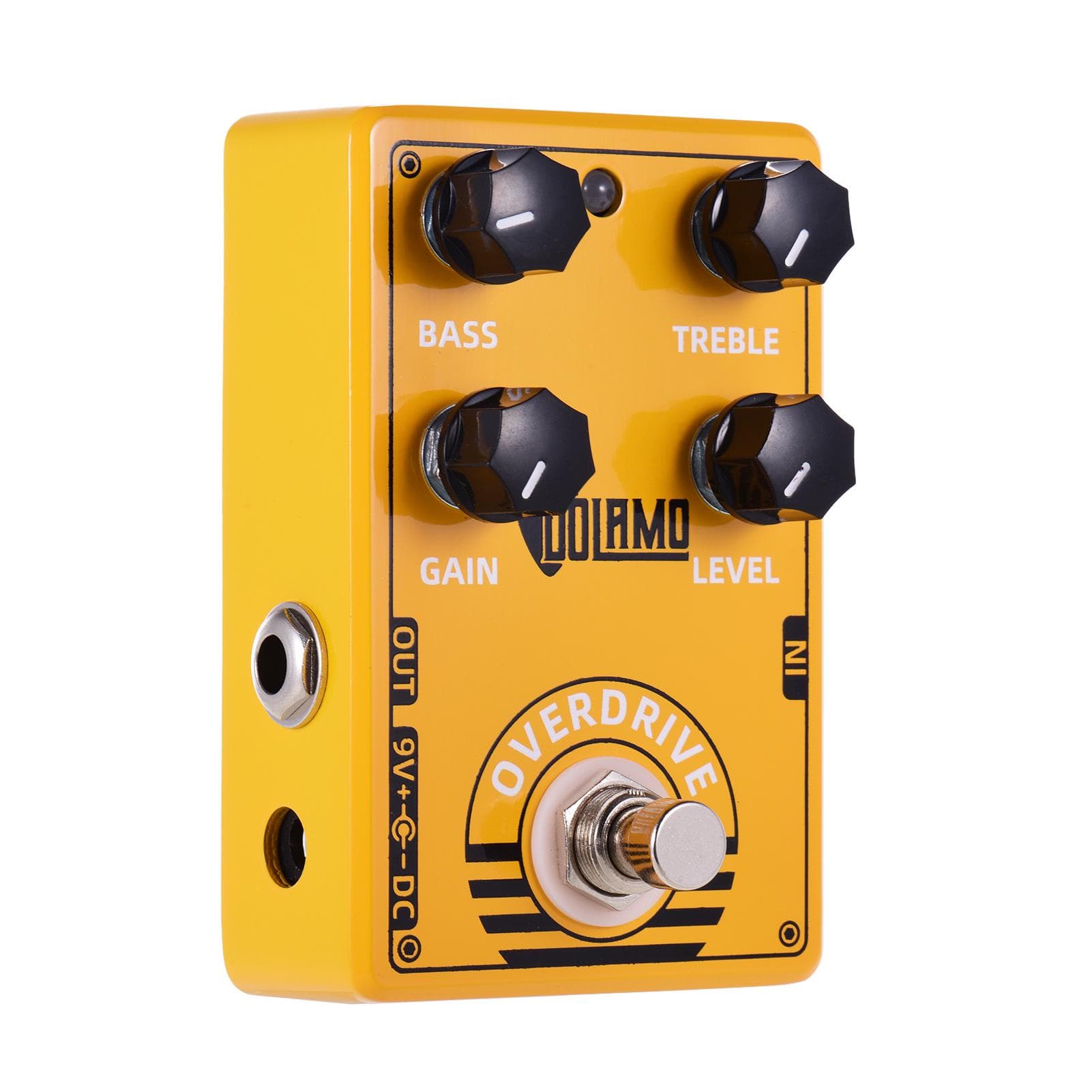 Dolamo D-8 Overdrive Guitar Effect Pedal with Bass Treble Gain Level Controls and True Bypass yellow