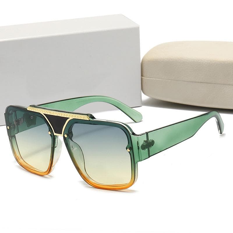 New Large Square Sunglasses Women Fashion UV400 Sun Glasses Outdoor Travel Eyewear Decorative Rice Nail Design As shown in the figu