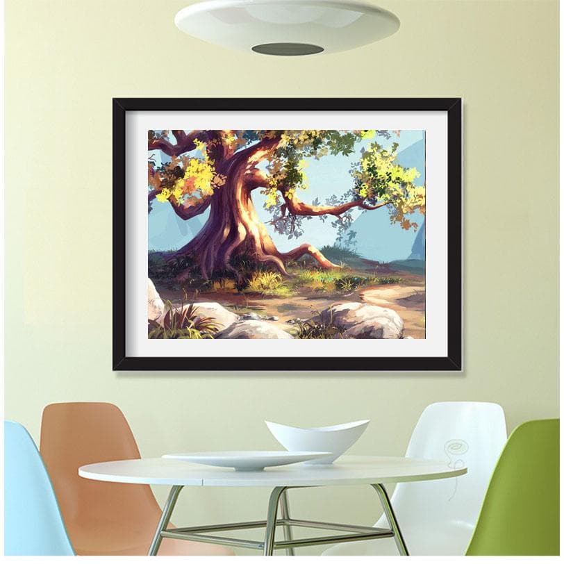 5d Diamond Painting Magic Tree Cross Stitch Scenery Full Round Deads Diamond Embroidery Painting 20X30CM