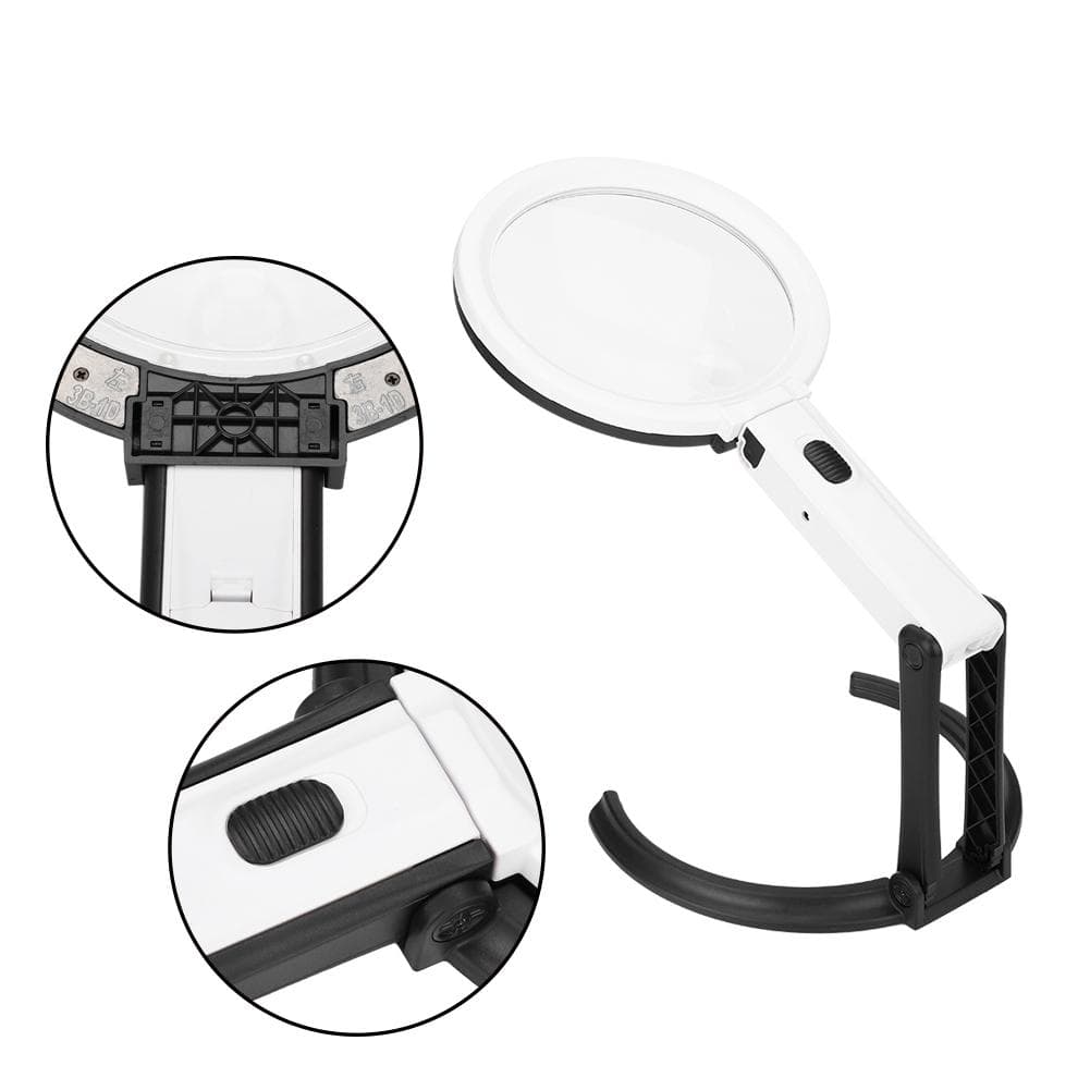 130mm Thick Table Magnifier LED Lighted Magnifying Glass Lamp Magnifier Desk Lamp with EU Plug
