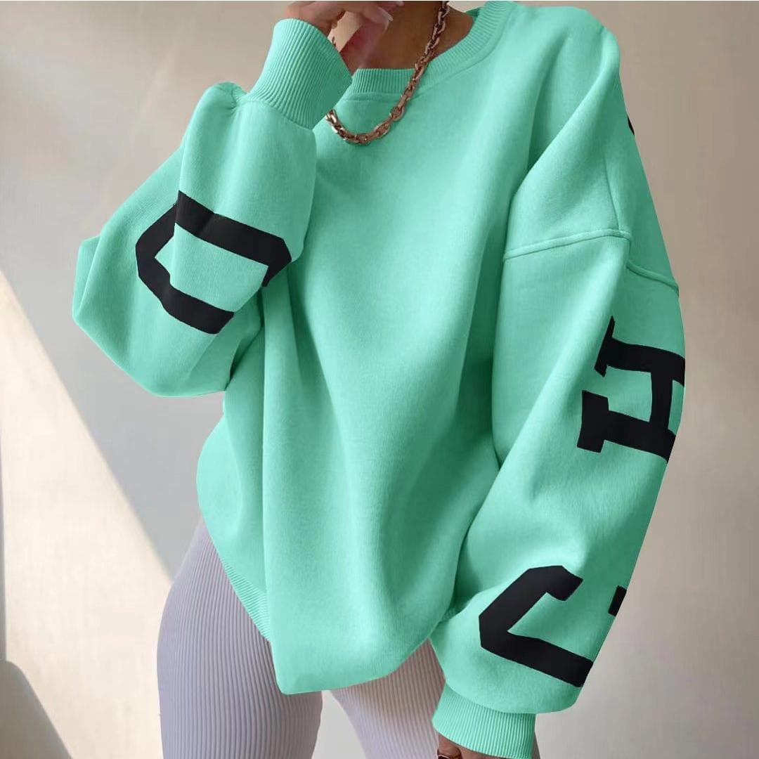 BITCED Women's Casual Fashion Print Thick Top Long Sleeve Hoodie M