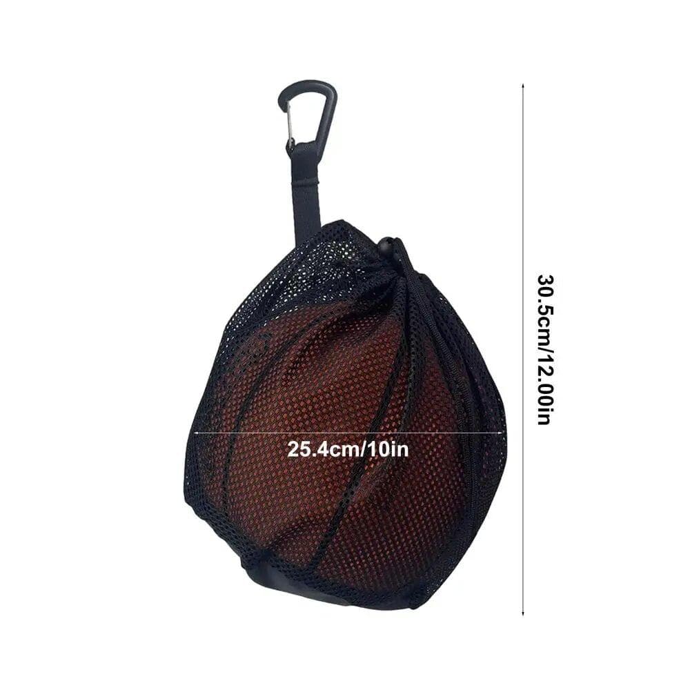 Portable Drawstring Basketball Backpack Mesh Bag Football Soccer Volleyball Ball Storage Bags Outdoor Sports Traveling Gym Yoga black