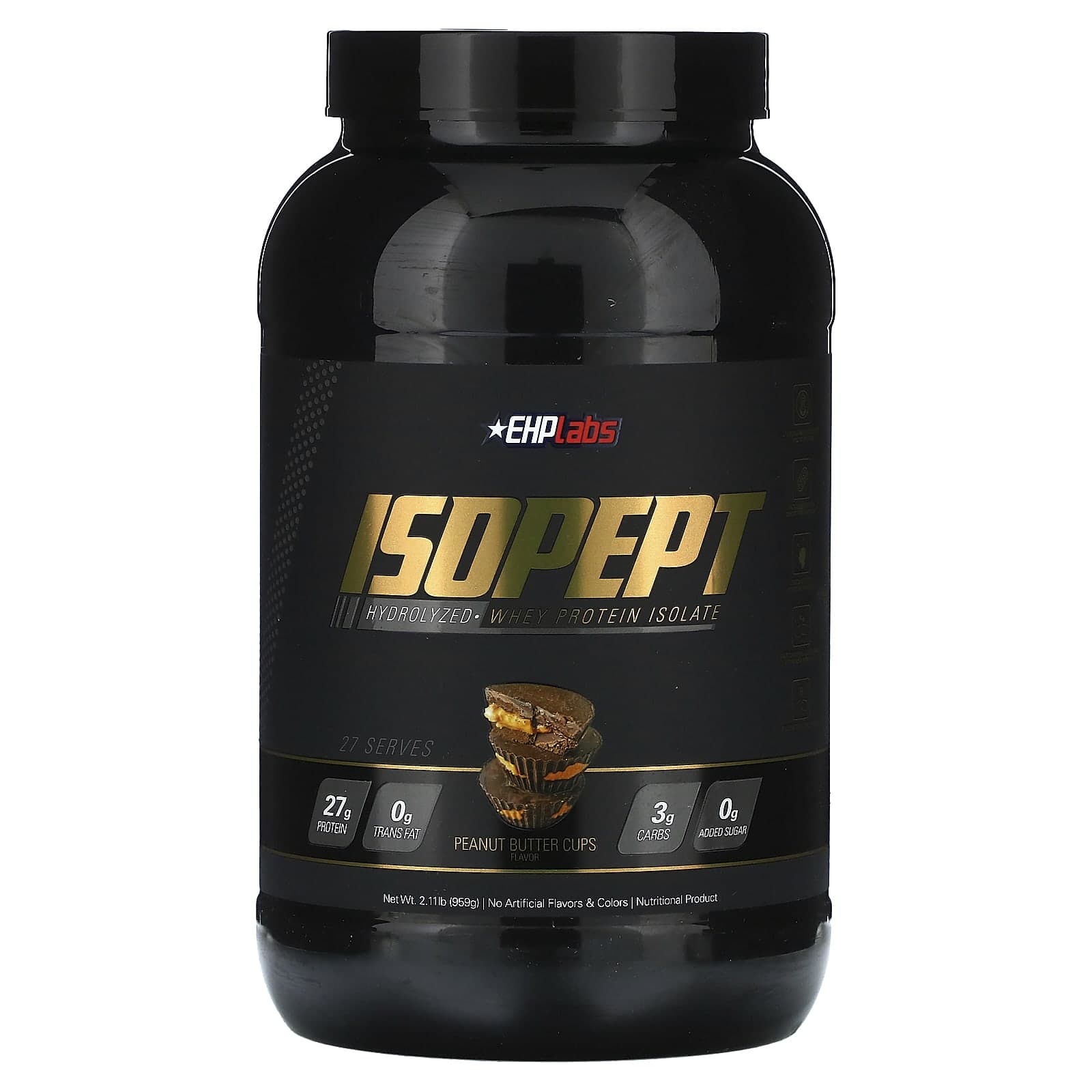 EHPlabs, IsoPept, hydrolyzed whey protein isolate, peanut butter cup, 2.11 lb (959 g)