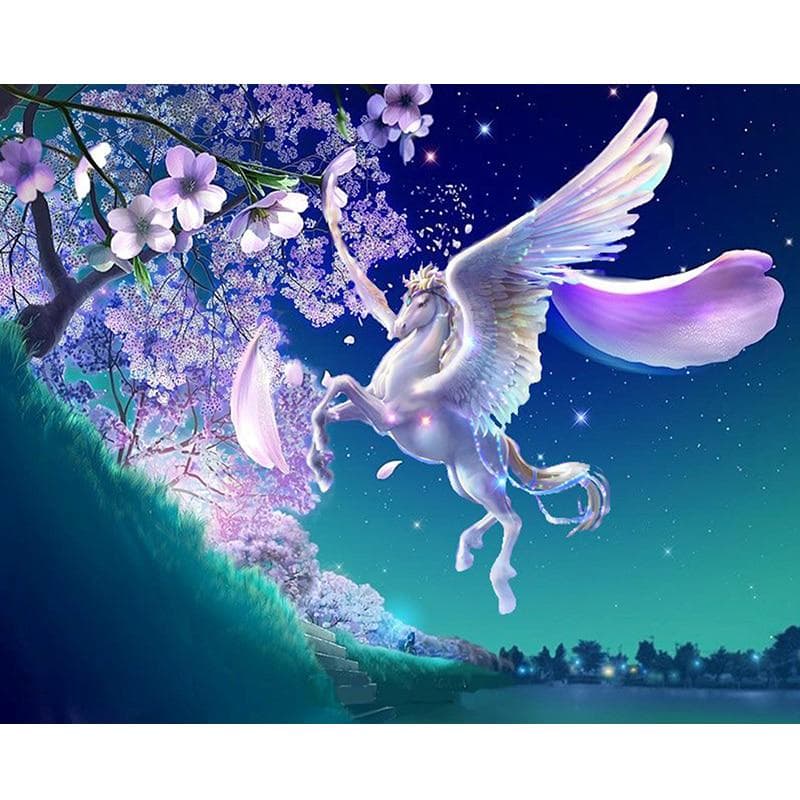 Diamond Painting Full Round Unicorn Flowers Diamond Embroidery Rhinestones Sets Baby Girl Room Decor 20X30CM