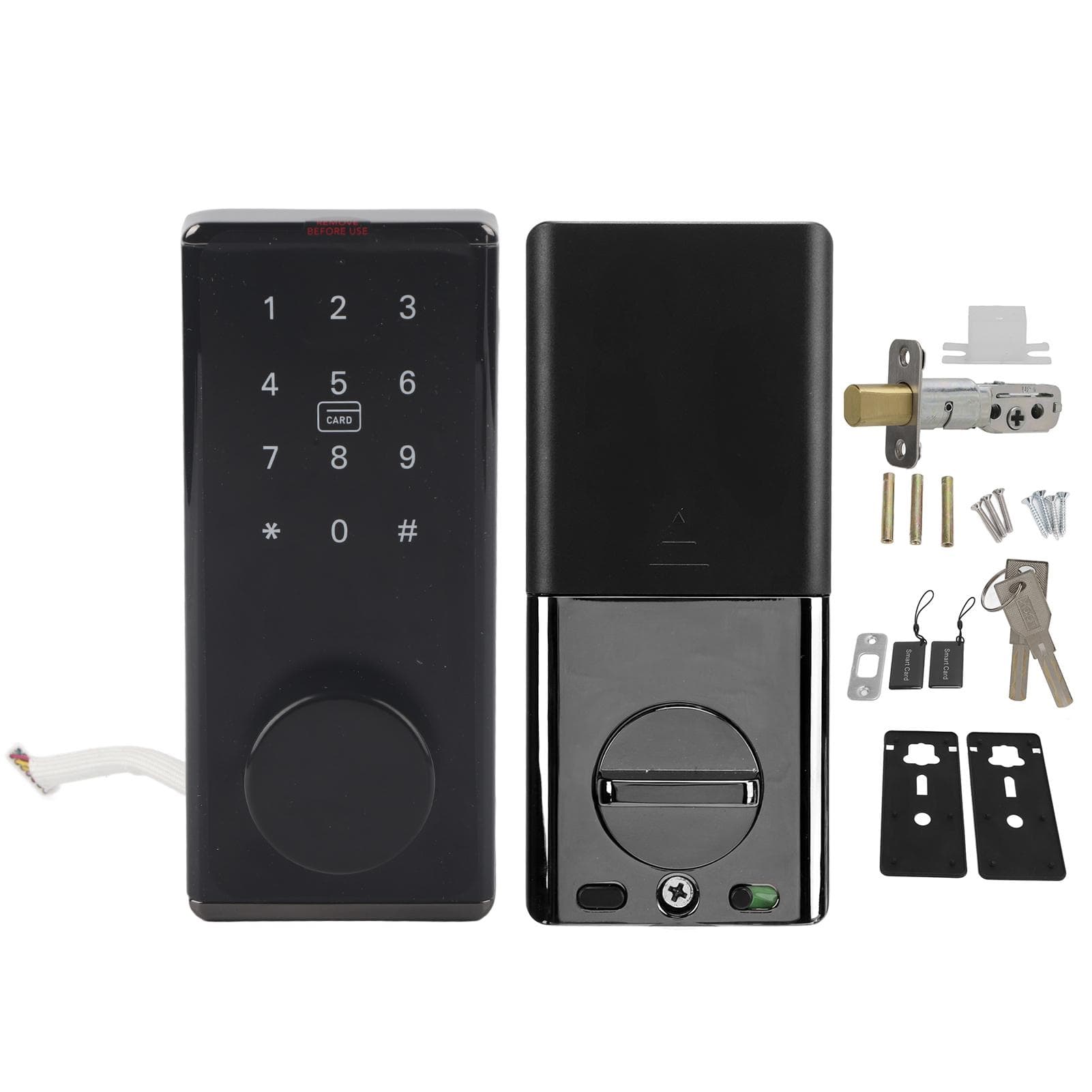 Black Smart Lock Keyless Entry Deadbolt Door Lock Bluetooth Fingerprint Entrance Guard Card for TT