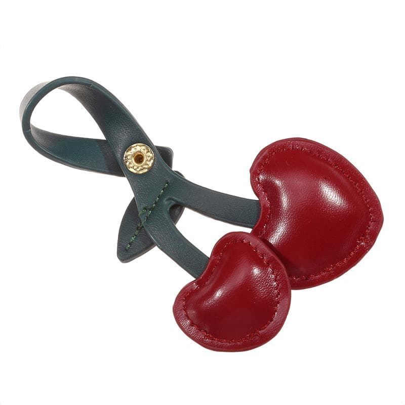 Women Keychain Cherry Pendant Creative Bag Schoolbag Love Leather Bag Charm Accessories Vintage Versatile Bag Keychain red