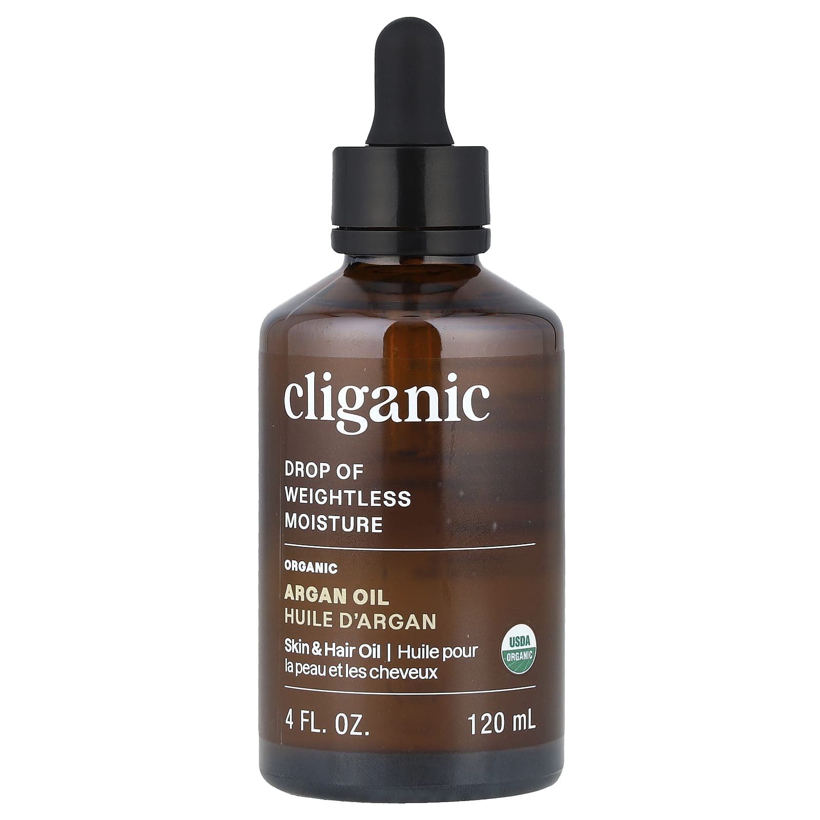 Cliganic, Drop ofweightless Moisture™, Organic Argan Oil, 4 fl oz (120 ml)