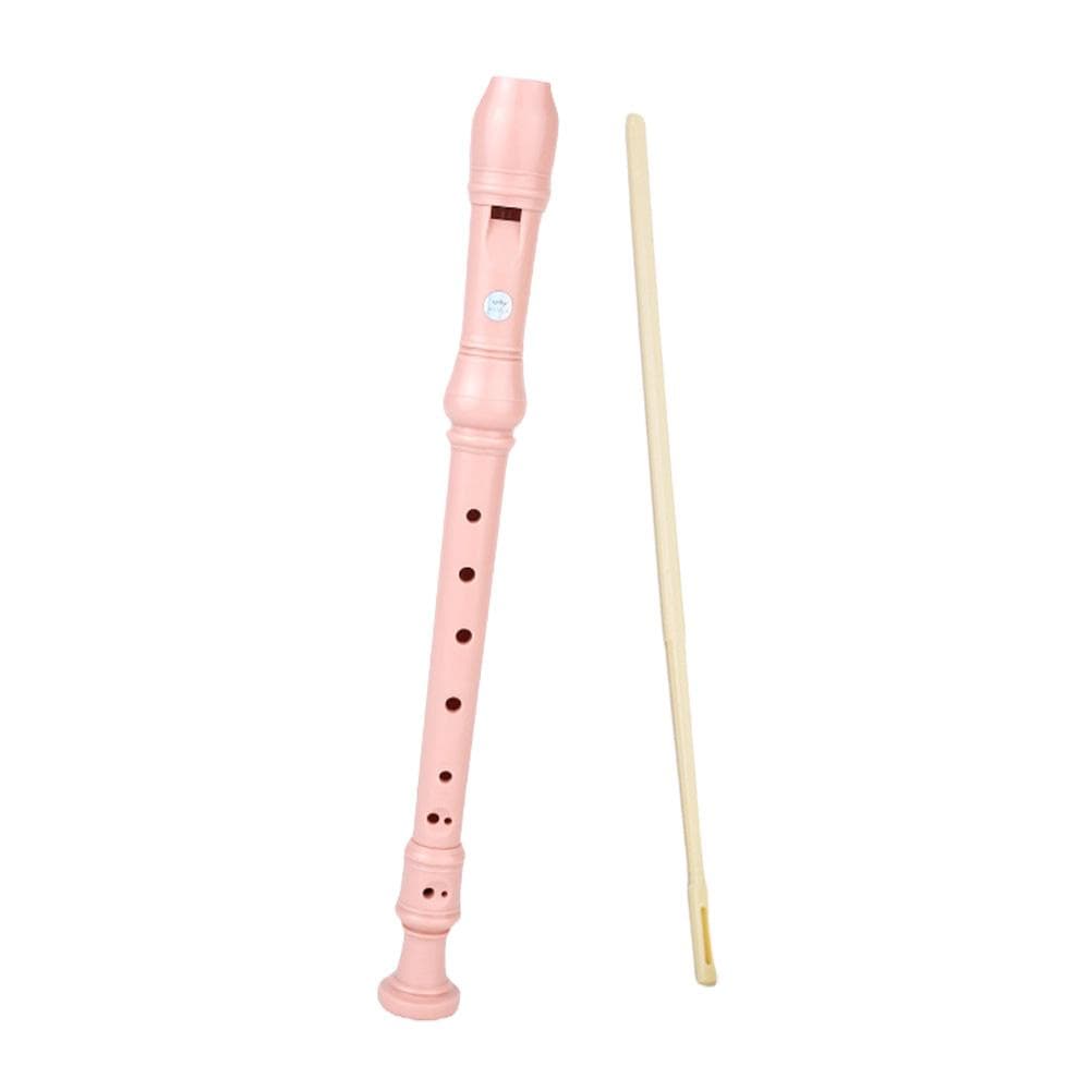 8-Hole Soprano Recorder Instrument High Pitched C-Tone Flute Soprano Recorder Clarinet with pink