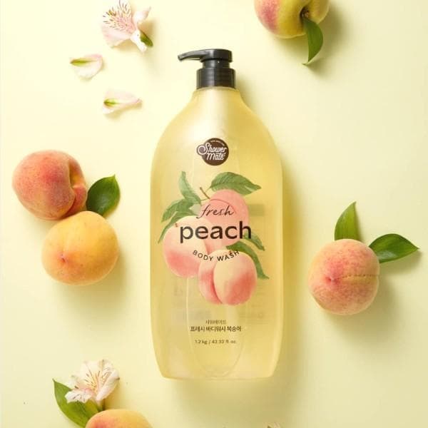 Shower Mate Body Wash Fruits 4 Types(Peach / Cotton / Berry / Yuza) 1200g, korean cosmetics Peach (1200ml)