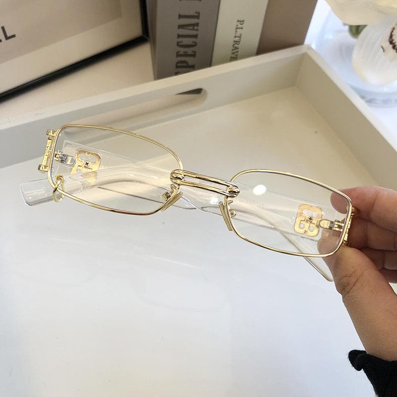 Fashion Glasses Men Rectangle Shades Famous Brand Small Frame Square Women Sunglasses Luxury Designer Eyewear as picture