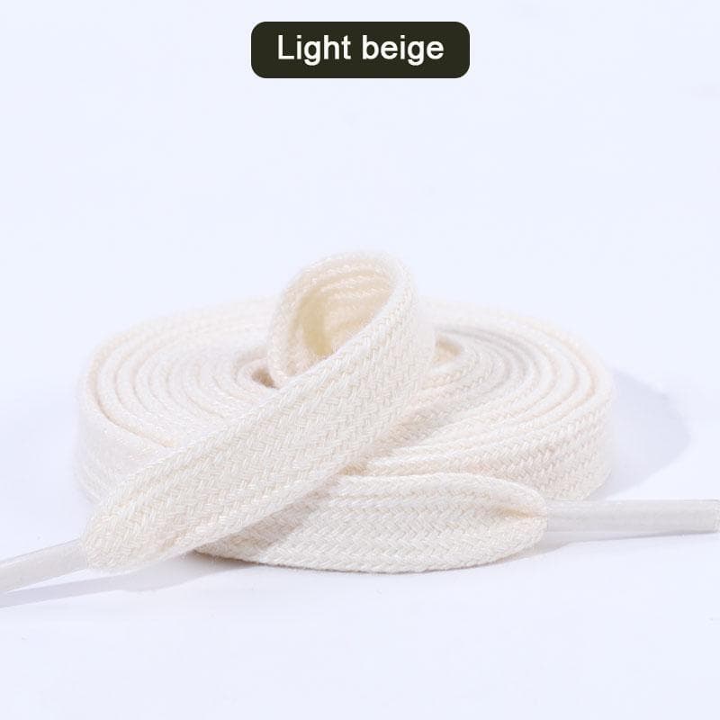 New Flat Shoelaces for Sneakers Classic Canvas Sports Shoe Laces Women Men Shoelace Solid Double Cotton Shoestrings 1 Pair 160cm light beige