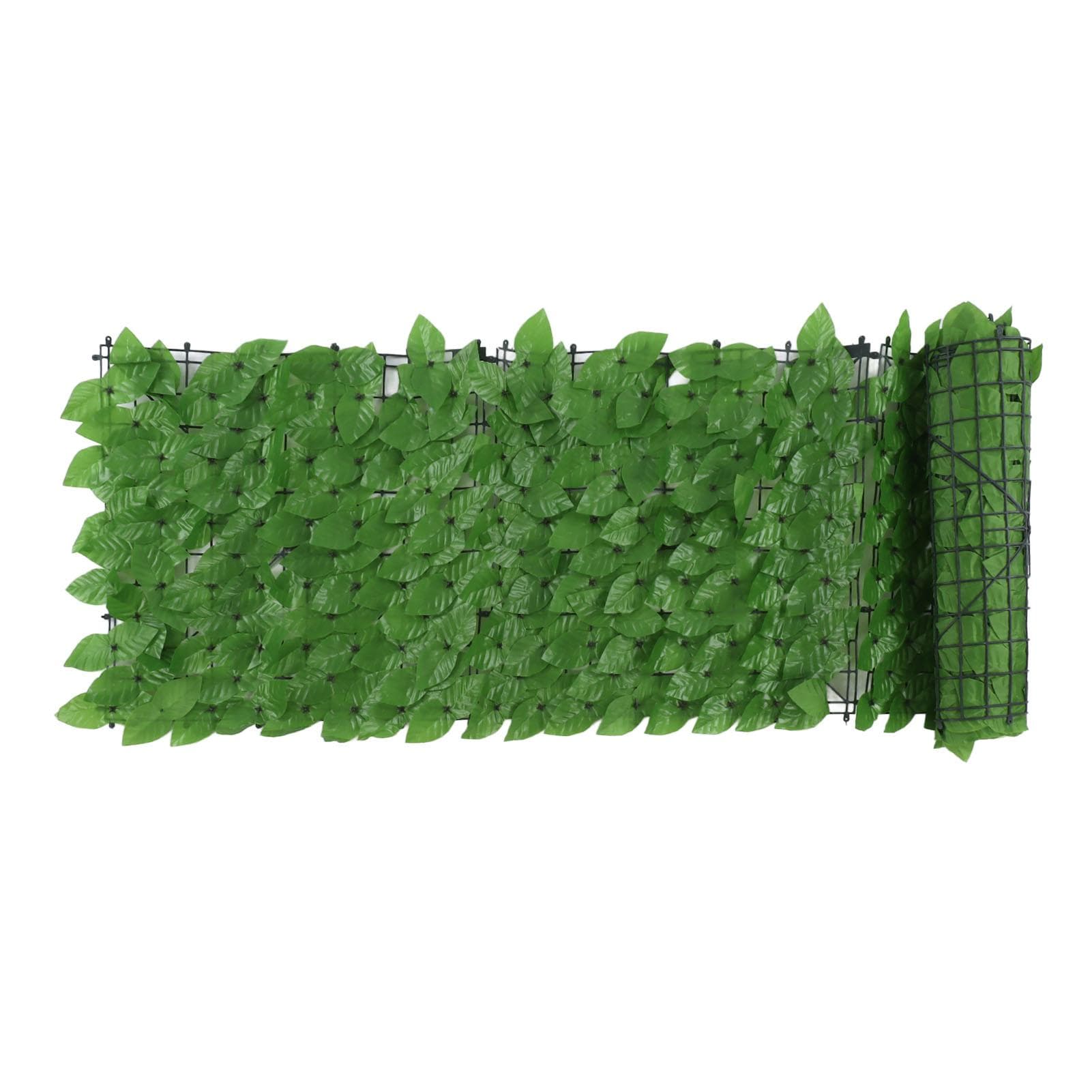 Faux Leaf Hedge Simulation Prevent Leaves Falling Off Decorative Artificial Fence Screen for 0.5x3 Meters green