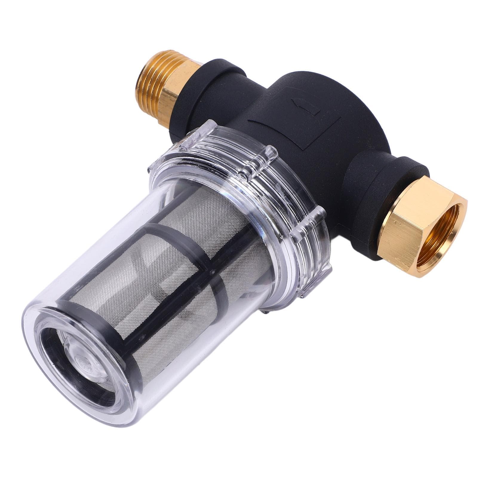Garden Hose Sediment Filter 34 Inch Efficient Filtration with 40 Mesh and 100 Mesh Screen for