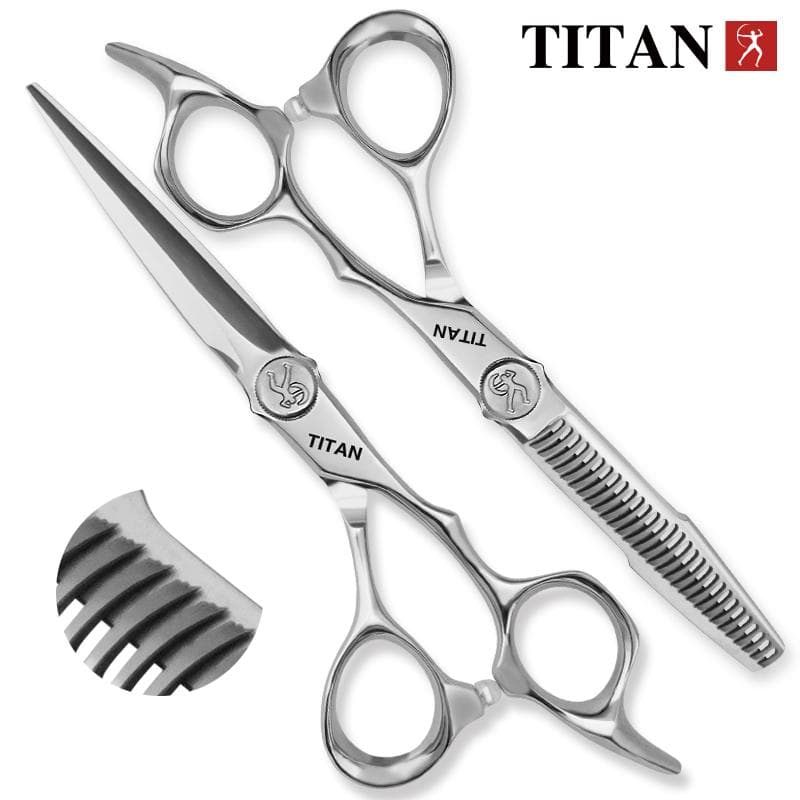Titan Professional Hairdresser Barber Tools Salon Hair Cutting Thinning Shears Set Of 6.0 Inch Hair Scissors