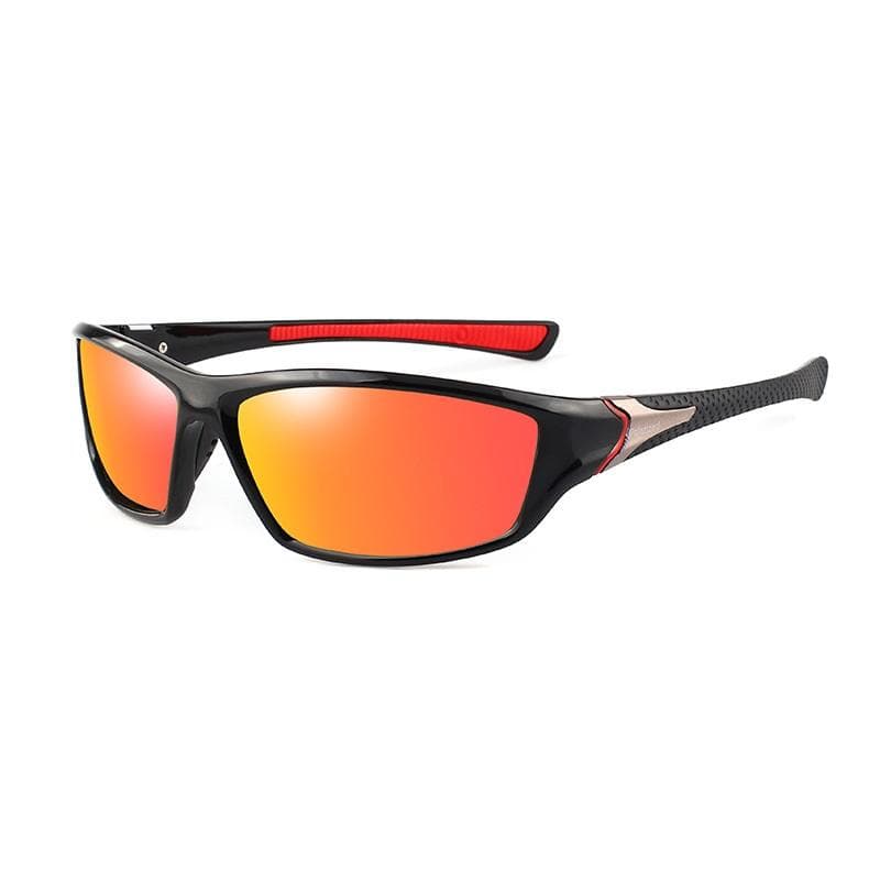 Classic Design Men Sports Sunglasses Anti Glare Polarized Sunglasses UV400 Protection Riding Cycling Driving Glasses orange/black