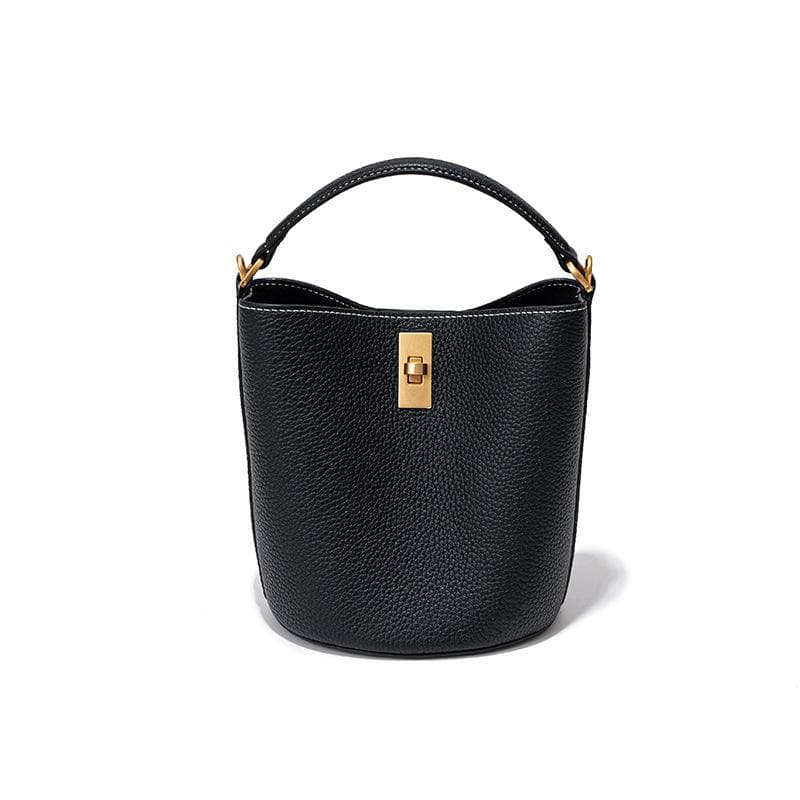 Bucket Bag with A High-end Feel, Large Capacity, Casual and Versatile, Simple and Retro, Single-shoulder Hand-held Crossbody Bag black