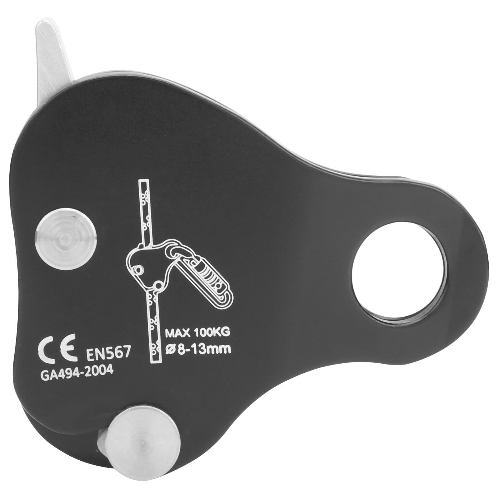 CAMNAL Outdoor Rock Climbing Rope Grab Stop Descender SelfBraking Clamp Device Black
