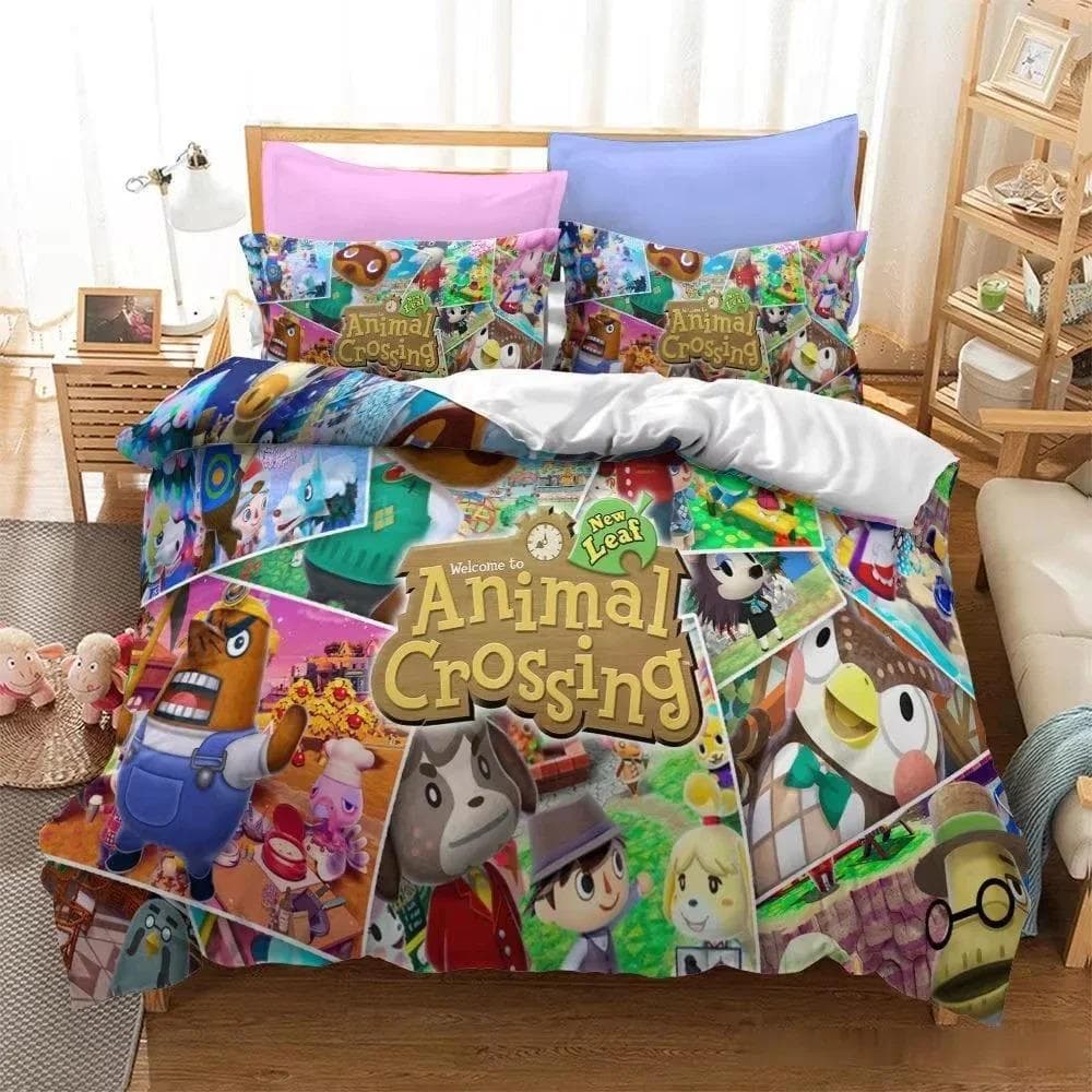 New 3D Game Animal Crossing Digital Printing Bedding Set Boys Cute Duvet Cover Set Bed Set Bed Linens Twin Full Queen King Size 70x133cm 2pcs