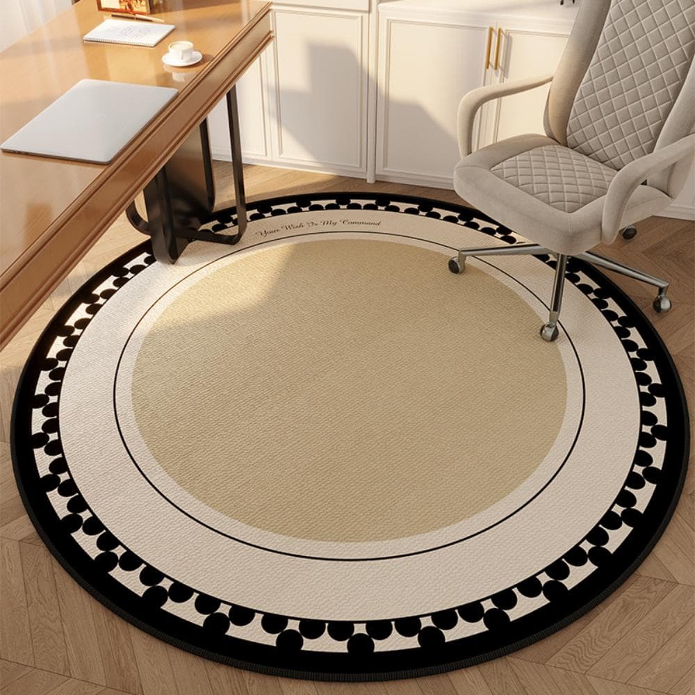 Nordic Simple Style Round Carpet Full Spread Bedroom Living Room Carpet Home Study Computer Chair Non-Slip Floor Mat 800MMx800MM
