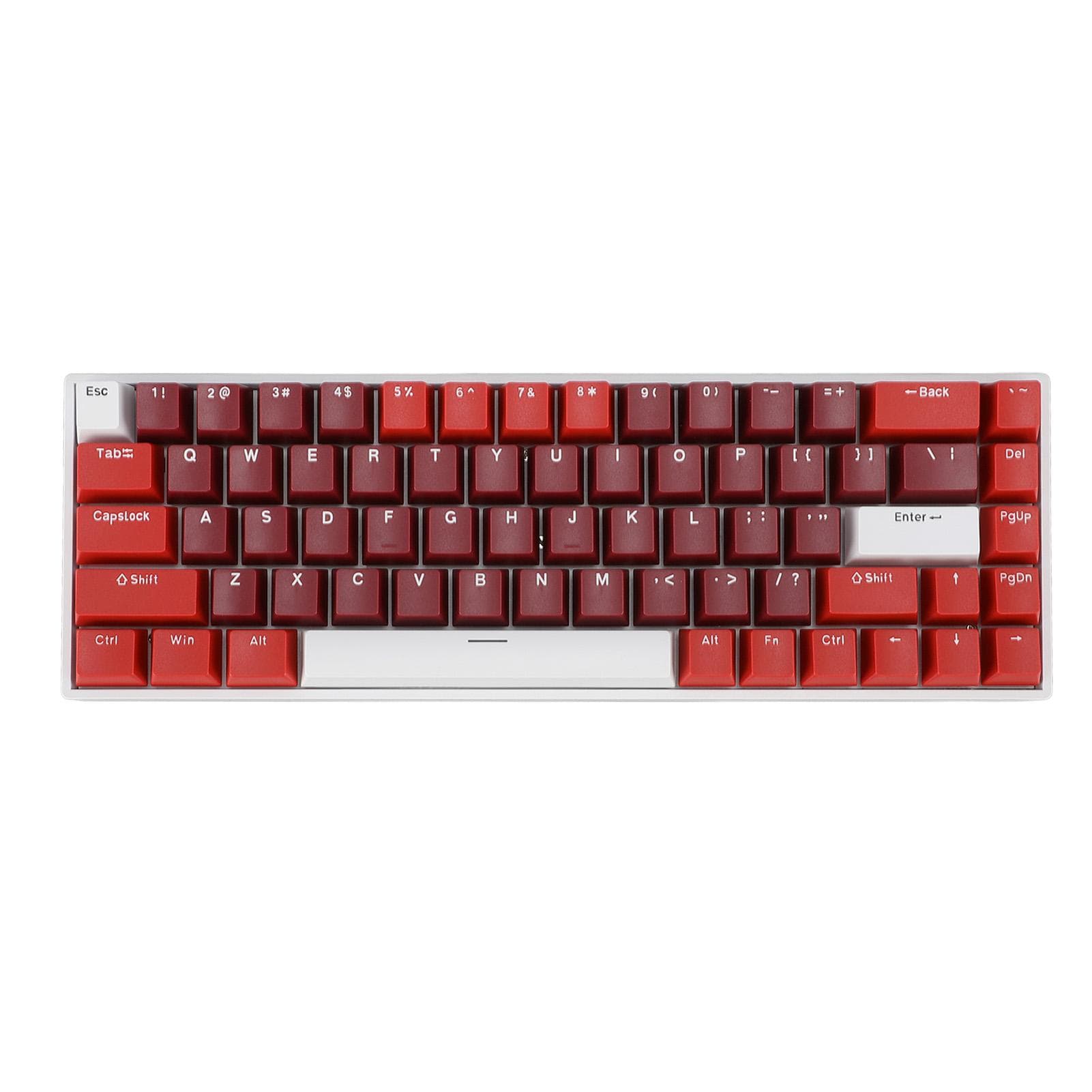 60 Percent Mechanical Keyboard 68 Keys RGB Backlit Type C Portable Wired Gaming Keyboard with Red
