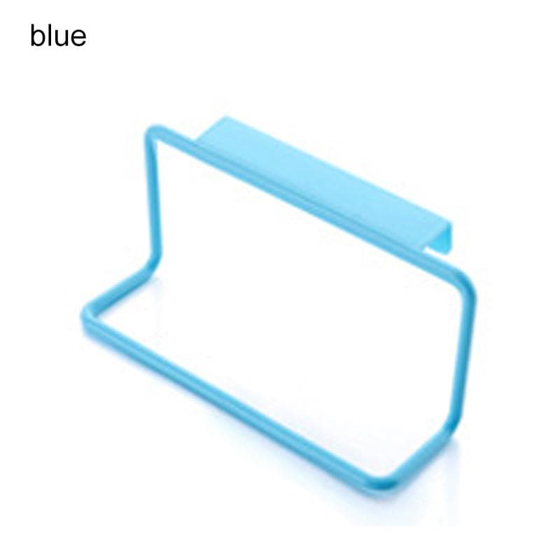 Plastic Towel Bar Holder Kitchen Cabinet Cupboard Door Hanging Rack Storage Hook Accessories blue