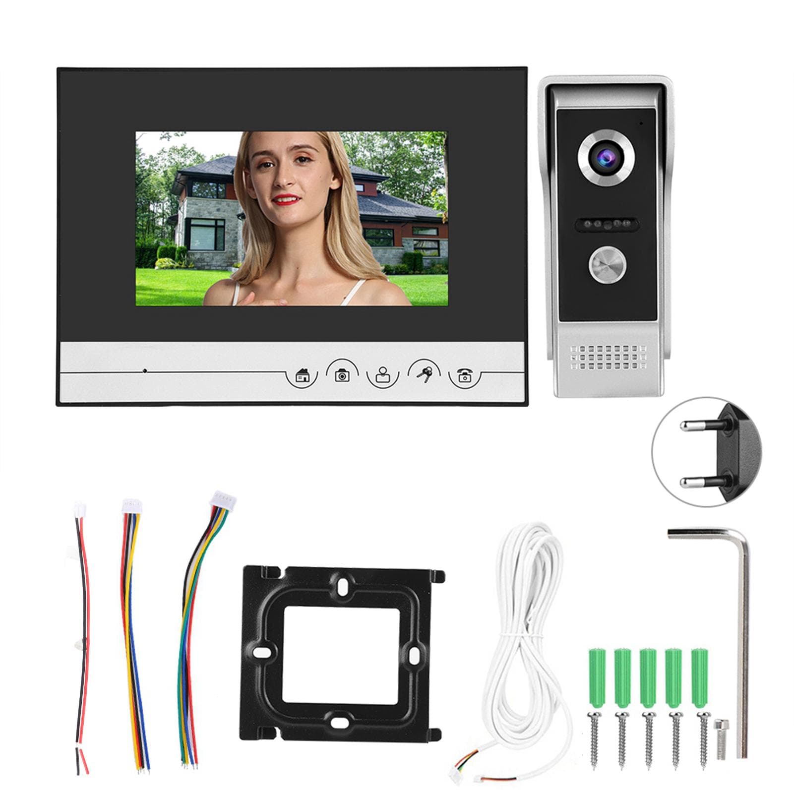 7in TFT Video Intercom Doorphone System Intelligent Access Door Camera 110?240V