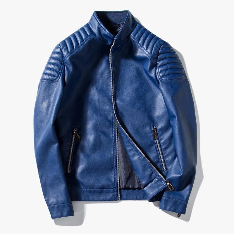 Men's Leather Autumn Winter Korean Fashion Slim PU Leather Jacket Youth Handsome Casual Men's Coat 4XL