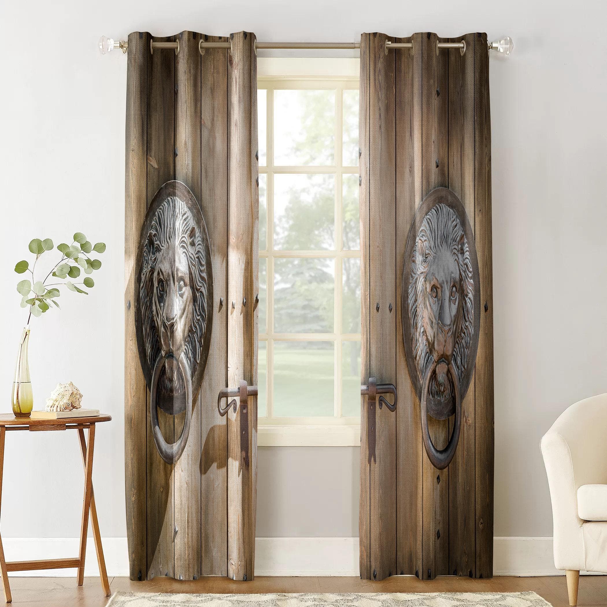 Animal Goat Window Curtain Bedroom Living Room Window Drapes Kitchen Decoration Blinds Curtain 135W x 60H(cm) x1
