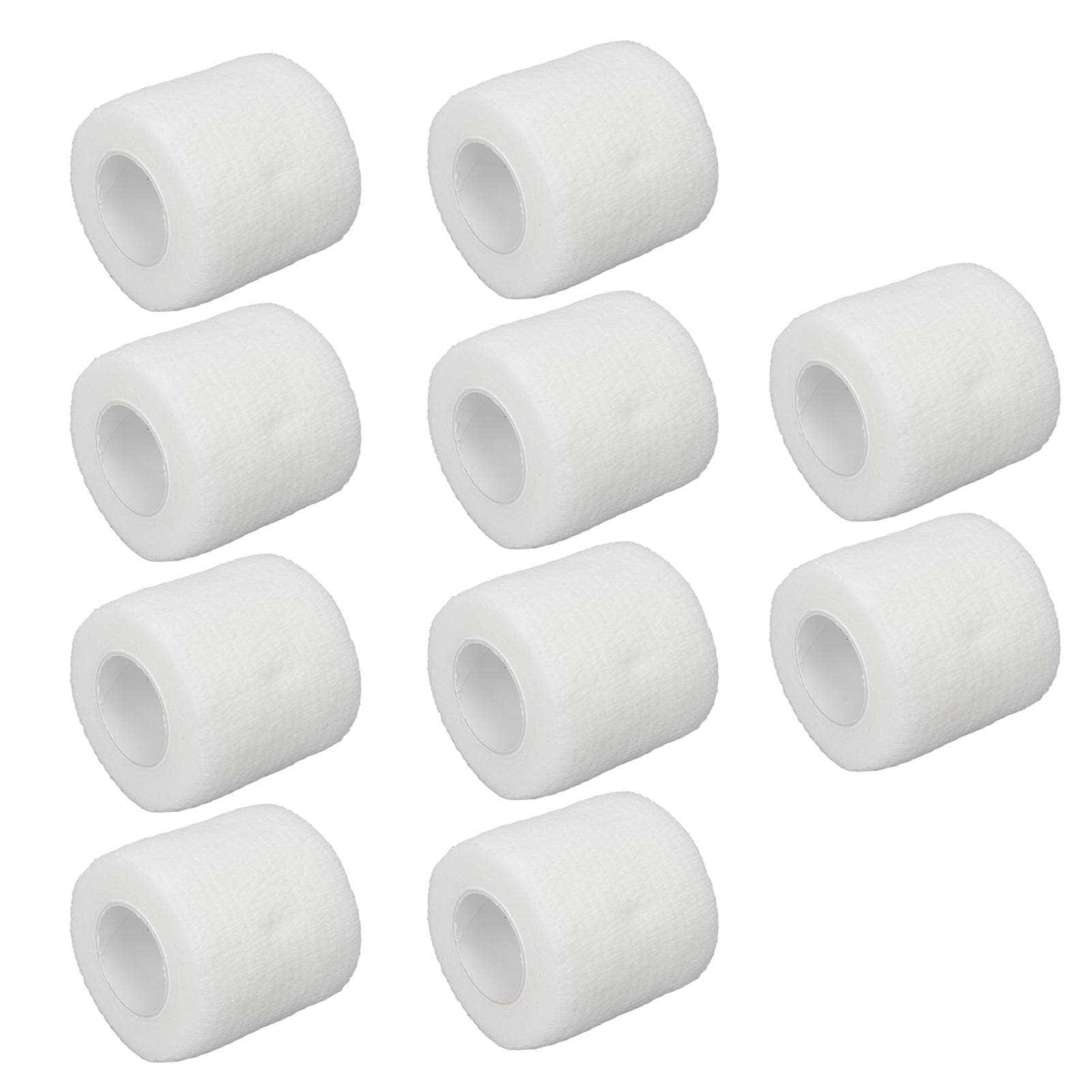 10Pcs Self Adhesive Bandage Wrap Multifunction Disposable Shockproof Anti Slip Tattoo Handle white