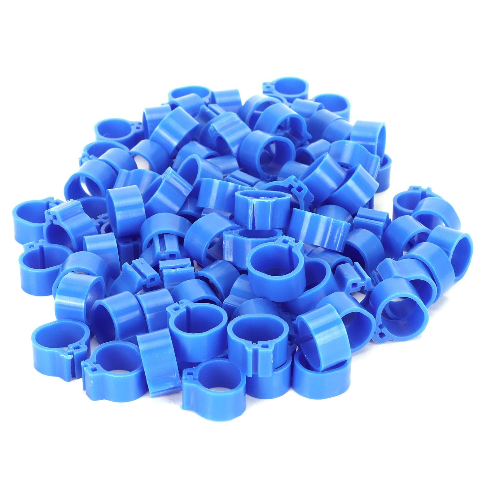 200Pcs 10mm Pigeons No Word Leg Ring Poultry Foot Clip Identification Ring Birds Supplies blue