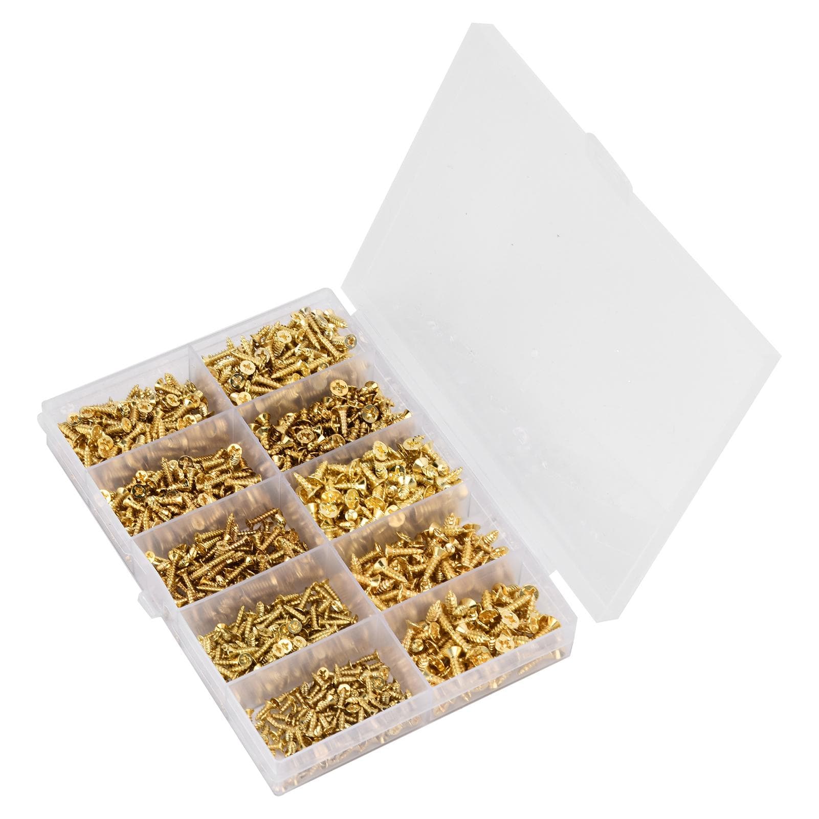 1080Pcs Self Tapping Screws Cross Iron Countersunk Head Screws Assortment Kit M2 M2.5 M3
