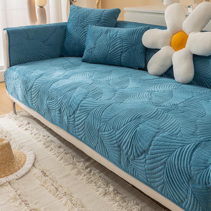 Solid Color Soft Thick Sofa Mat Cover Nordic Lounge Corner L Shape Sofa Towel Cover Non-Slip Home Couch Protector Living Room 110x210cm 1pc