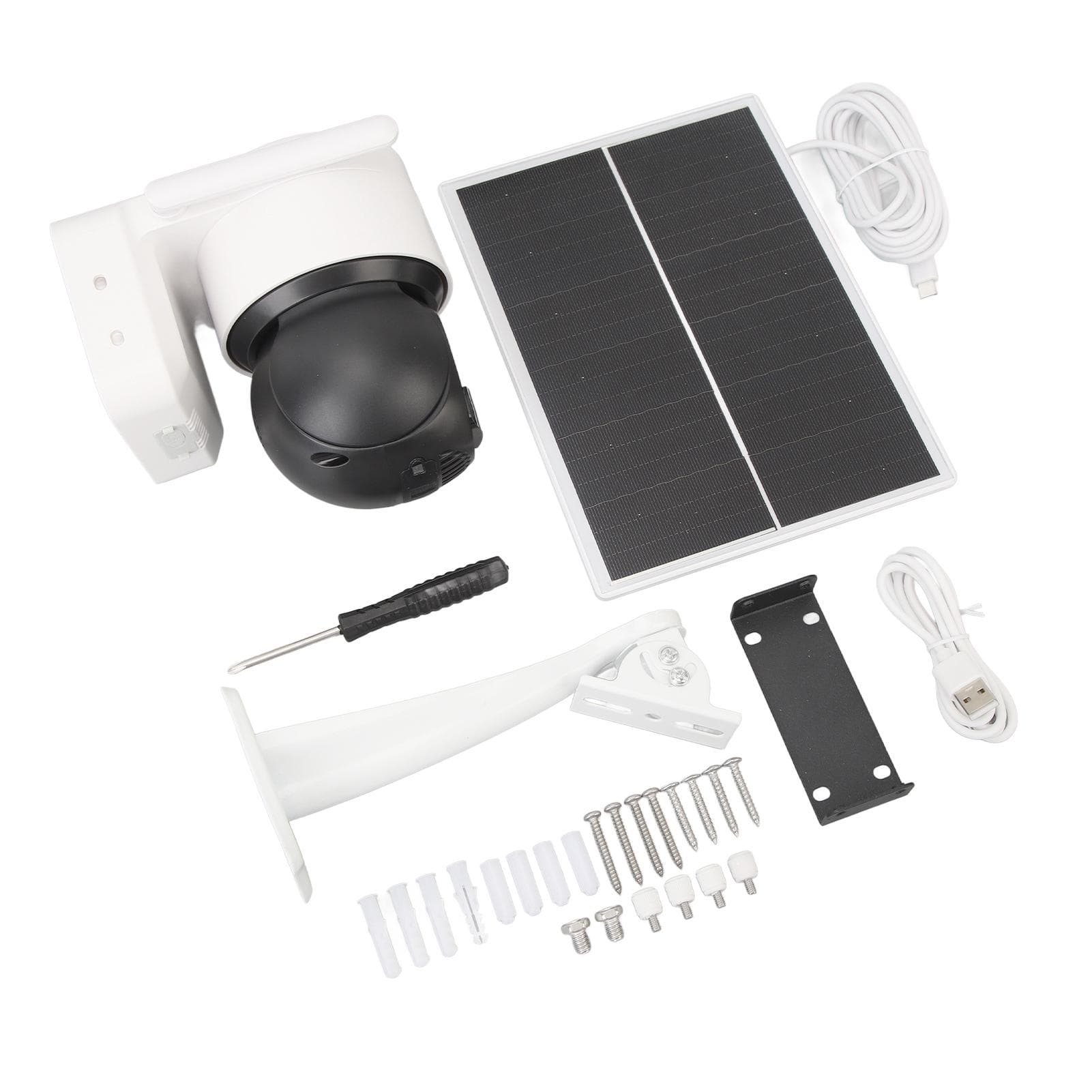 Outdoor Security Camera with Solar Panel 6600mAh 2 Way Talk 3MP HD 345 degrees Rotation Night Vision Human